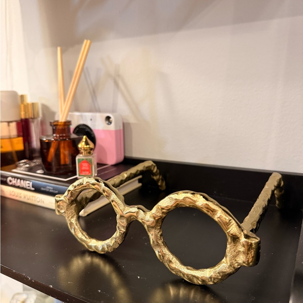 Gold Decorative Glasses Sculpture